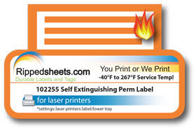 self-extinguishing laser label