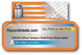 Inkjet Tamper-Void Gray Label