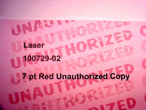 Matte Red No-Copy UNAUTHORIZED COPY Paper